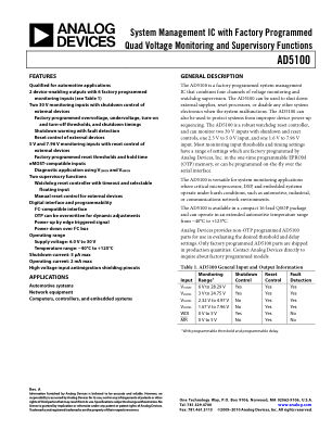 AD5100 数据手册首页