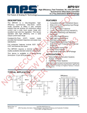 MP9181 datasheet cover page