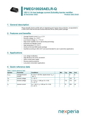 PMEG10020AELR-QX datasheet cover page