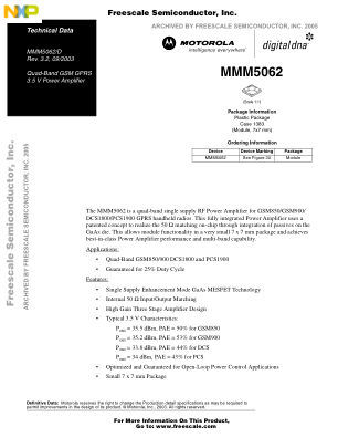 MMM5062 数据手册首页