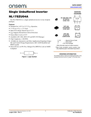 NL17SZU04A 数据手册首页