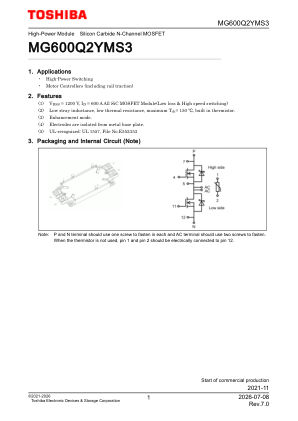 MG600Q2YMS3 datasheet cover page