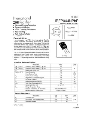 IRFP044N datasheet cover page