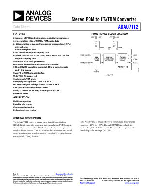 ADAU7112 datasheet cover page