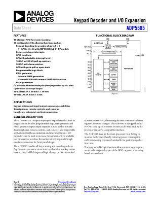 ADP5585 数据手册首页