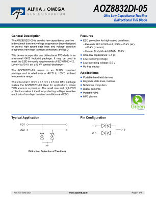 AOZ8832DI-05 datasheet cover page