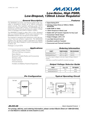 MAX8940 datasheet cover page