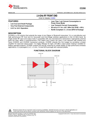 CC2595 datasheet cover page