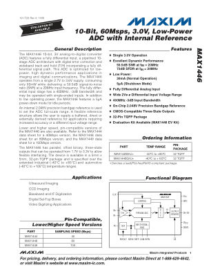 MAX1446 datasheet cover page