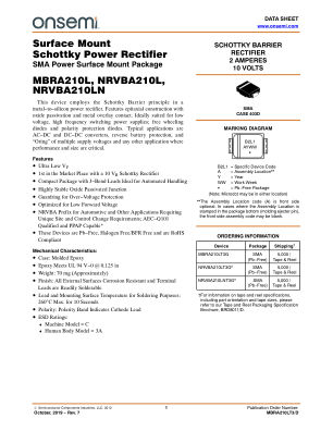 MBRA210LT3 datasheet cover page