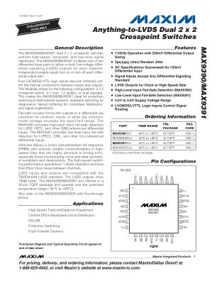 MAX9390 datasheet cover page