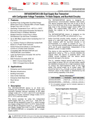 SN74AXCH8T245 datasheet cover page