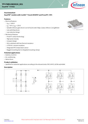 FP17MR12W2M1H-B31 数据手册首页