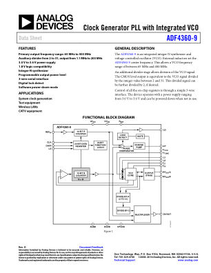 ADF4360-9 数据手册首页