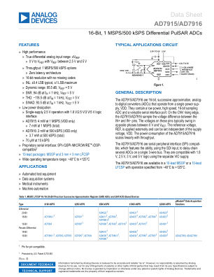 AD7915 datasheet cover page