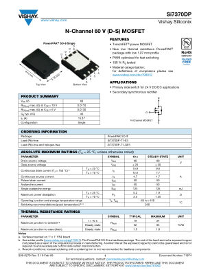 SI7370DP datasheet cover page