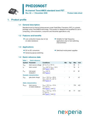 PHD20N06T datasheet cover page