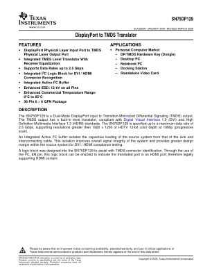 SN75DP129 datasheet cover page