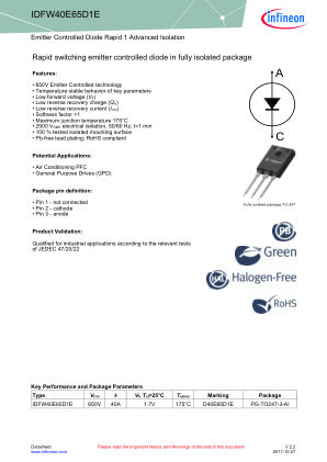 IDFW40E65D1E datasheet cover page
