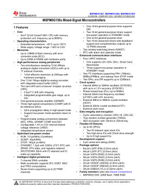 MSPM0G1507 datasheet cover page