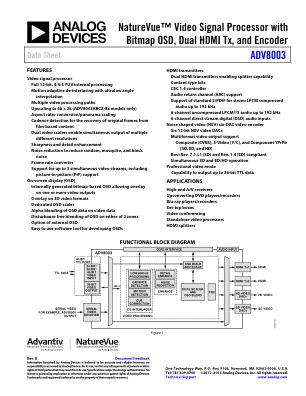 ADV8003 datasheet cover page