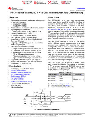 TRF1305B2 datasheet cover page