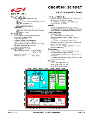 C8051F310DK 数据手册首页