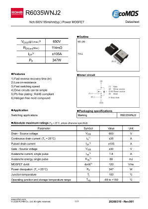 R6035WNJ2 数据手册首页