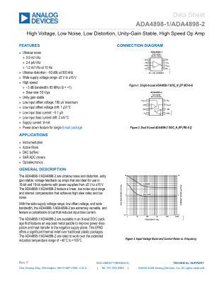 ADA4898-1 datasheet cover page