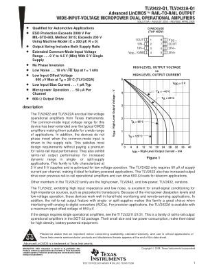 TLV2422-Q1 datasheet cover page