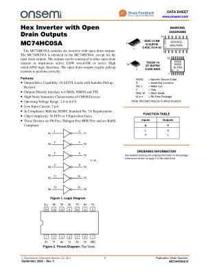 MC74HC05A datasheet cover page