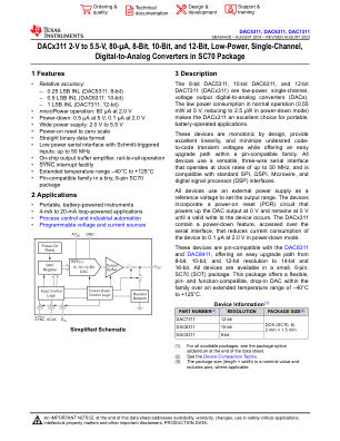 DAC7311 datasheet cover page