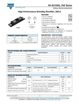 VS-301CNQ045PBFSERIES 数据手册首页