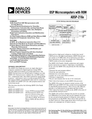 ADSP-2161 数据手册首页