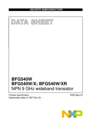 BFG540W 数据手册首页