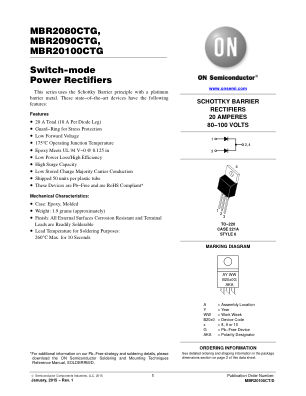 MBR20100CT 数据手册首页