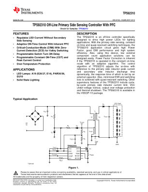 TPS92310 datasheet cover page
