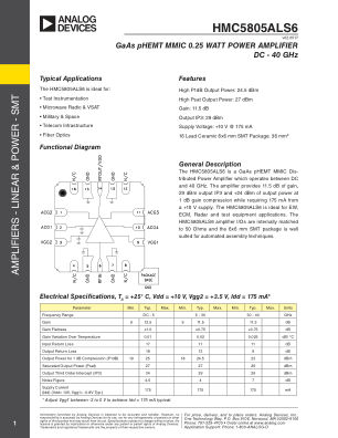 HMC5805A datasheet cover page