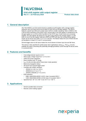 74LVC594APW datasheet cover page
