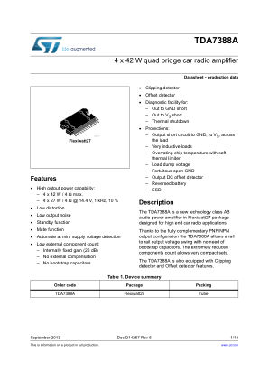 TDA7388A 数据手册首页