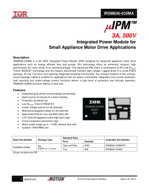 IRSM836-035MA datasheet cover page