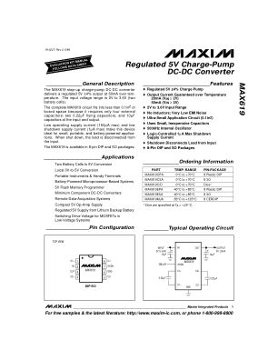MAX619 数据手册首页