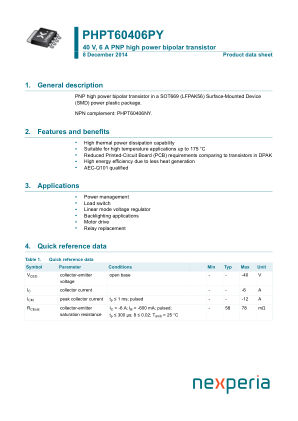 PHPT60406PYX datasheet cover page