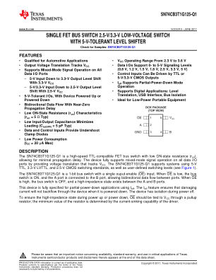SN74CB3T1G125-Q1 datasheet cover page
