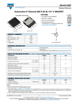SQJ431AEP datasheet cover page