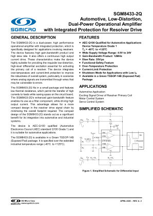 SGM8433-2Q datasheet cover page