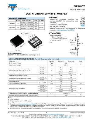 SIZ340DT datasheet cover page
