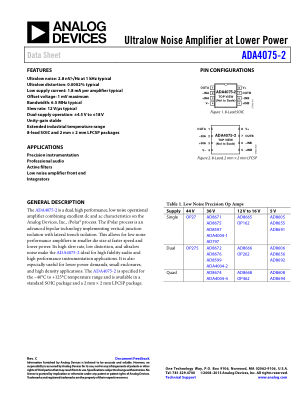 ADA4075-2 datasheet cover page
