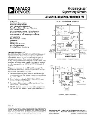 ADM691A 数据手册首页