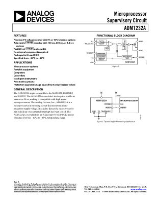 ADM1232A 数据手册首页